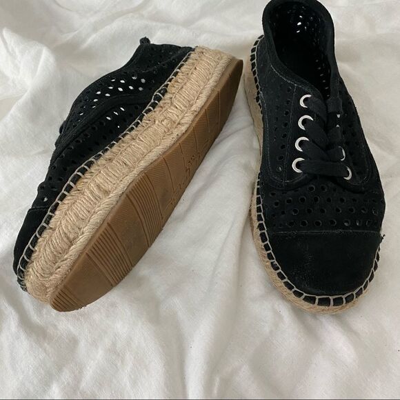 J/Slides Riley Black Perforated Chunky Espadrille - Picture 14 of 15